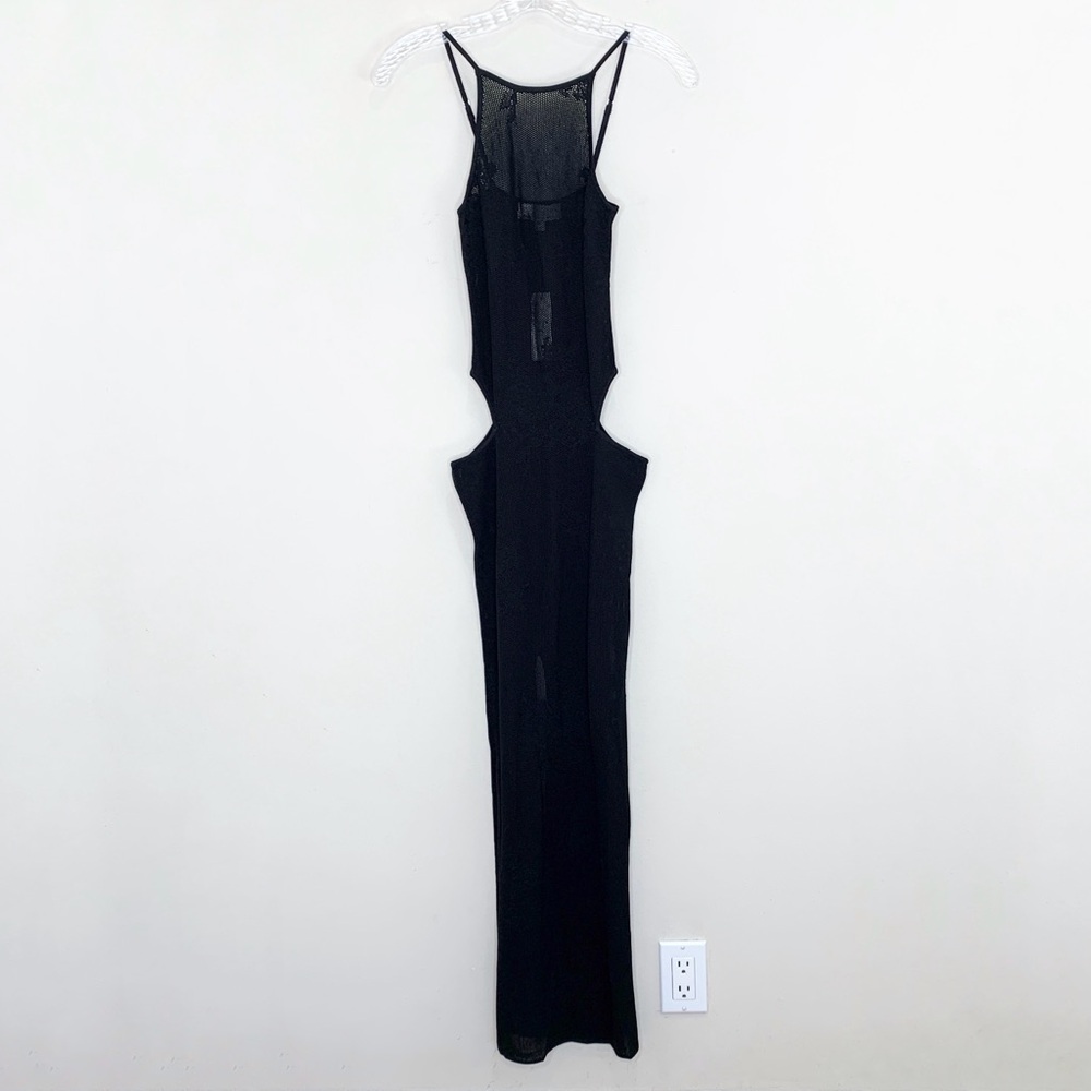 NEW Fleur Du Mal Lace Pointelle Knit Cutout Maxi Dress (Sz XS) Floral Black - Picture 7 of 16